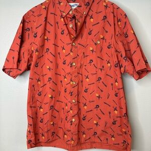 Duluth Mens Shirt L BBQ Grill Untucked Relaxed Fit Short Sleeve